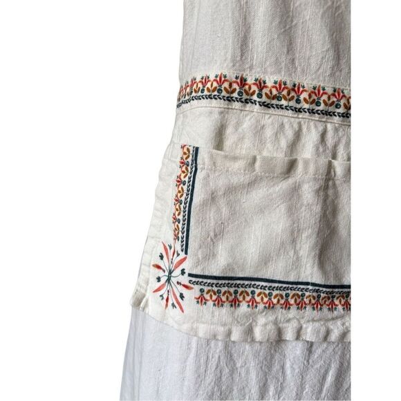 Anthropologie Mimi Thorisson Italian Hours Apron Cream Embroidered - Picture 7 of 9